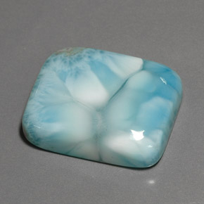 Larimar naturale blu da 48,62 ct, taglio a cuscino, opaco