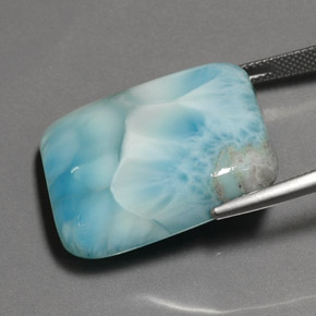 Larimar naturale blu da 48,62 ct, taglio a cuscino, opaco