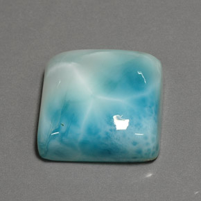 Larimar naturale blu da 25,97 ct, taglio a cuscino, opaco