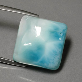 Larimar naturale blu da 25,97 ct, taglio a cuscino, opaco