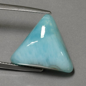 Larimar naturale blu da 13,67 ct, trillion, opaco