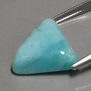 Larimar naturale blu da 13,67 ct, trillion, opaco