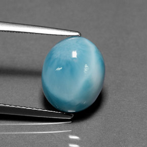 Larimar Blu naturale da 4.98 ct, Taglio ovale, Opaco
