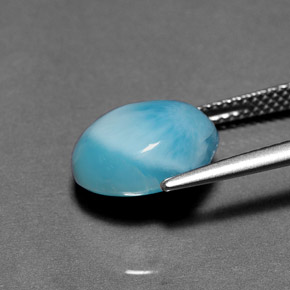 Larimar Blu naturale da 4.98 ct, Taglio ovale, Opaco