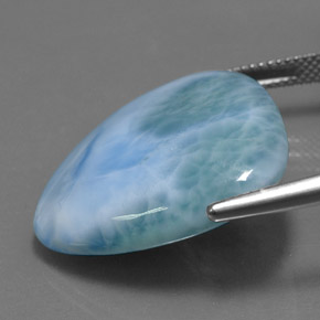 Larimar naturale blu da 27,83 ct, trillion, opaco