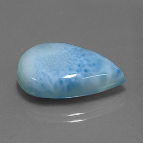 Larimar naturale blu da 18,19 ct, taglio a pera, opaco