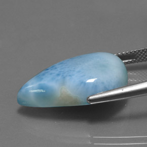 Larimar naturale blu da 18,19 ct, taglio a pera, opaco