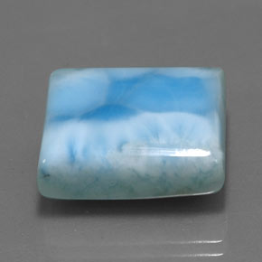 Larimar naturale blu da 31,65 ct, baguette, opaco