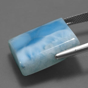 Larimar naturale blu da 31,65 ct, baguette, opaco