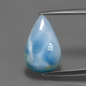 Larimar Blu naturale da 5.64 ct, Forma a pera, Opaco