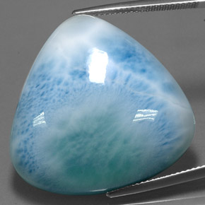 Larimar naturale blu da 55,13 ct, trillion, opaco