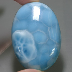 Larimar naturale blu da 149,60 ct, taglio ovale, opaco