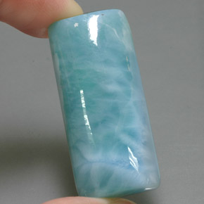 Larimar naturale blu da 60,74 ct, baguette, opaco