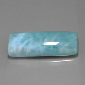 Larimar naturale blu da 60,74 ct, baguette, opaco