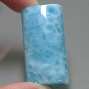 Larimar naturale blu da 67,95 ct, baguette, opaco