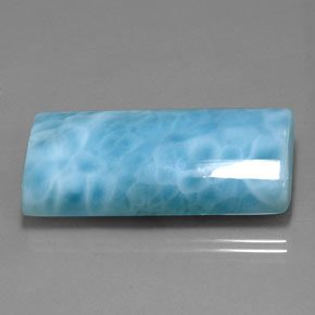 Larimar naturale blu da 67,95 ct, baguette, opaco