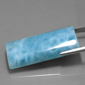 Larimar naturale blu da 67,95 ct, baguette, opaco