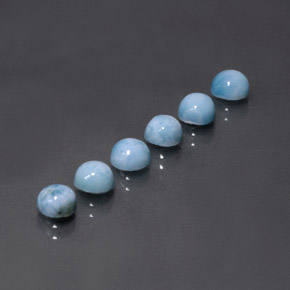 Larimar naturale blu da  ct, taglio rotondo, opaco