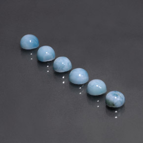 Larimar naturale blu da  ct, taglio rotondo, opaco