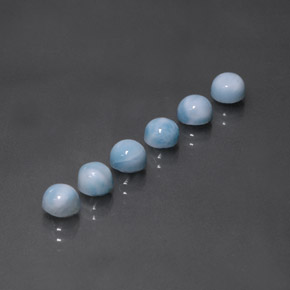 Larimar naturale blu da  ct, taglio rotondo, opaco