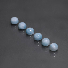 Larimar naturale blu da  ct, taglio rotondo, opaco