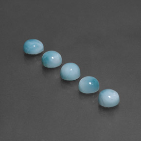 Larimar naturale blu da  ct, taglio rotondo, opaco