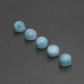 Larimar naturale blu da  ct, taglio rotondo, opaco