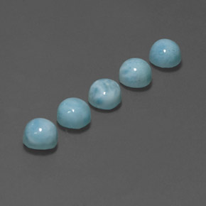 Larimar naturale blu da  ct, taglio rotondo, opaco