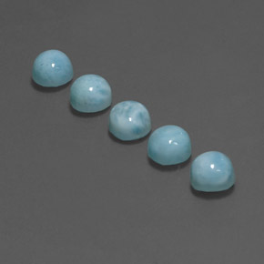 Larimar naturale blu da  ct, taglio rotondo, opaco