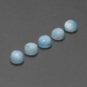 Larimar naturale blu da  ct, taglio rotondo, opaco