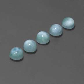 Larimar naturale blu da  ct, taglio rotondo, opaco