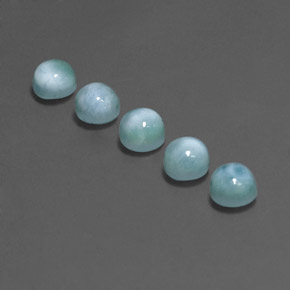 Larimar naturale blu da  ct, taglio rotondo, opaco
