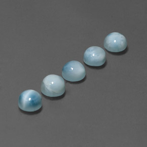 Larimar naturale blu da  ct, taglio rotondo, opaco