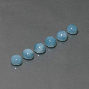 Larimar naturale blu da  ct, taglio rotondo, opaco
