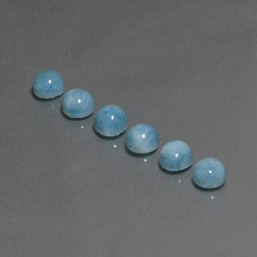 Larimar naturale blu da  ct, taglio rotondo, opaco