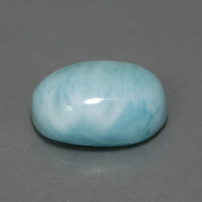 Larimar naturale blu da 7,33 ct, taglio ovale, opaco