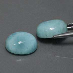 Larimar naturale blu da  ct, taglio ovale, opaco