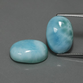 Larimar naturale blu da  ct, taglio ovale, opaco