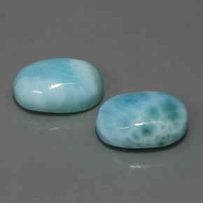Larimar naturale blu da  ct, taglio ovale, opaco