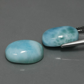 Larimar naturale blu da  ct, taglio ovale, opaco