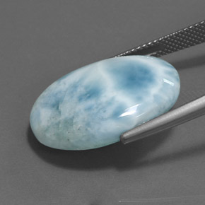 Larimar naturale blu da 18,44 ct, taglio ovale, opaco