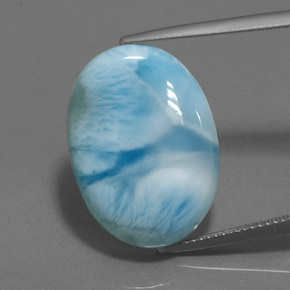 Larimar Blu naturale da 17.15 ct, Taglio ovale, Opaco