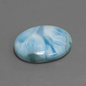 Larimar Blu naturale da 17.15 ct, Taglio ovale, Opaco