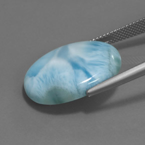 Larimar Blu naturale da 17.15 ct, Taglio ovale, Opaco
