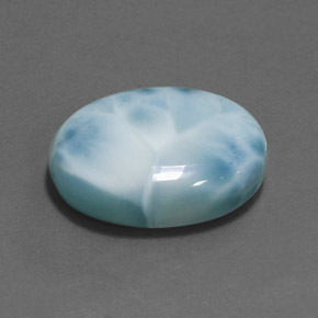 Larimar naturale blu da 24,16 ct, taglio ovale, opaco