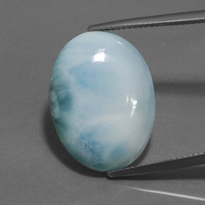 Larimar Blu naturale da 15.84 ct, Taglio ovale, Opaco