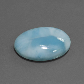 Larimar naturale blu da 15,89 ct, taglio ovale, opaco