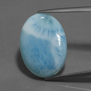 Larimar Blu naturale da 17.53 ct, Taglio ovale, Opaco