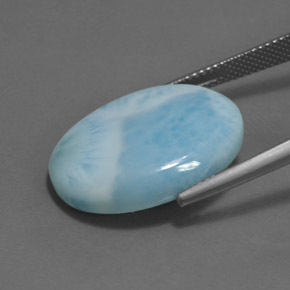 Larimar Blu naturale da 17.53 ct, Taglio ovale, Opaco