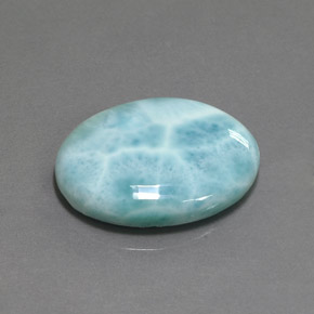 Larimar naturale blu da 15,50 ct, taglio ovale, opaco